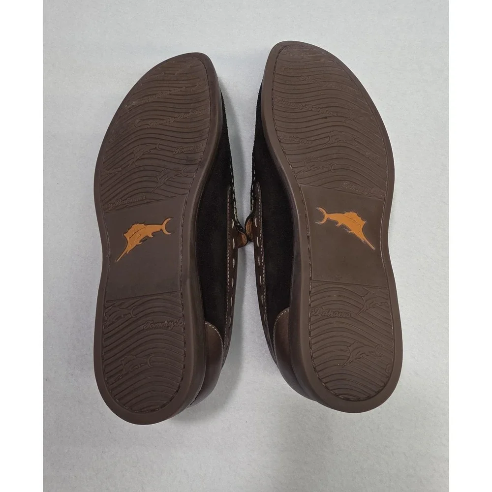 Tommy Bahama Mens Loafers 10 M‎ Brown Woven Suede Leather Slip Ons LIMITED USE